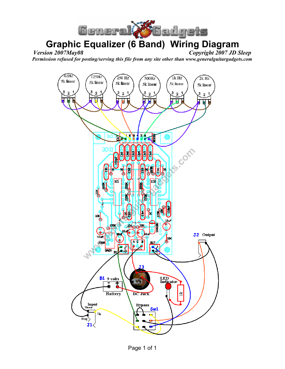 Graphic EQ Wiring Diagram, 6 Band