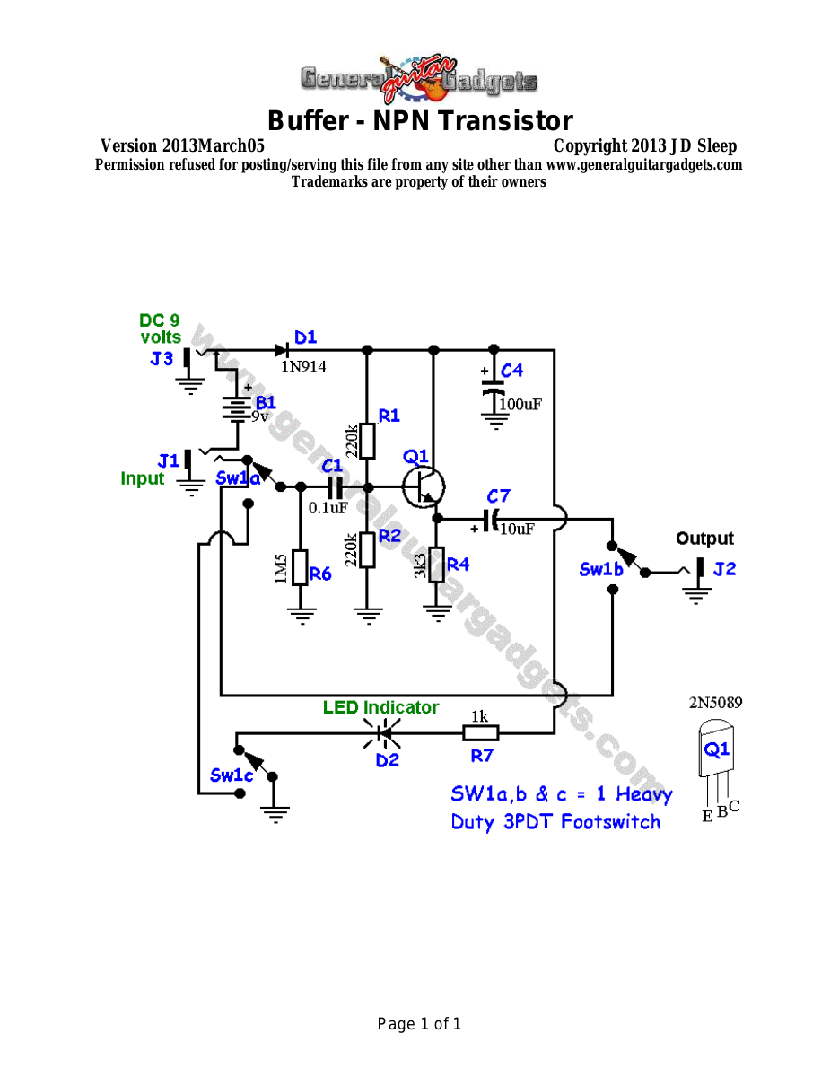 Transistor Buffer Schematic