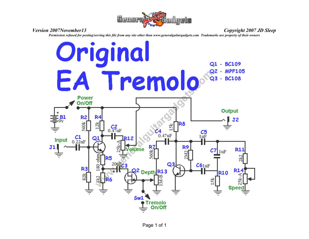 Original EA Tremolo Schematic