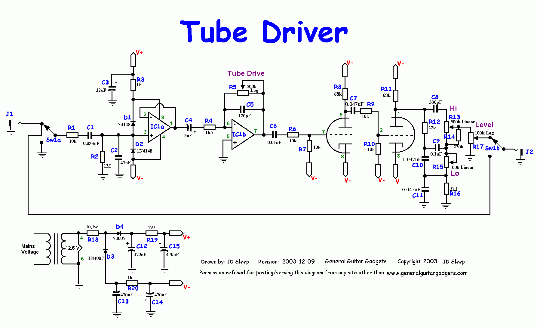 baja tube driver schematic
